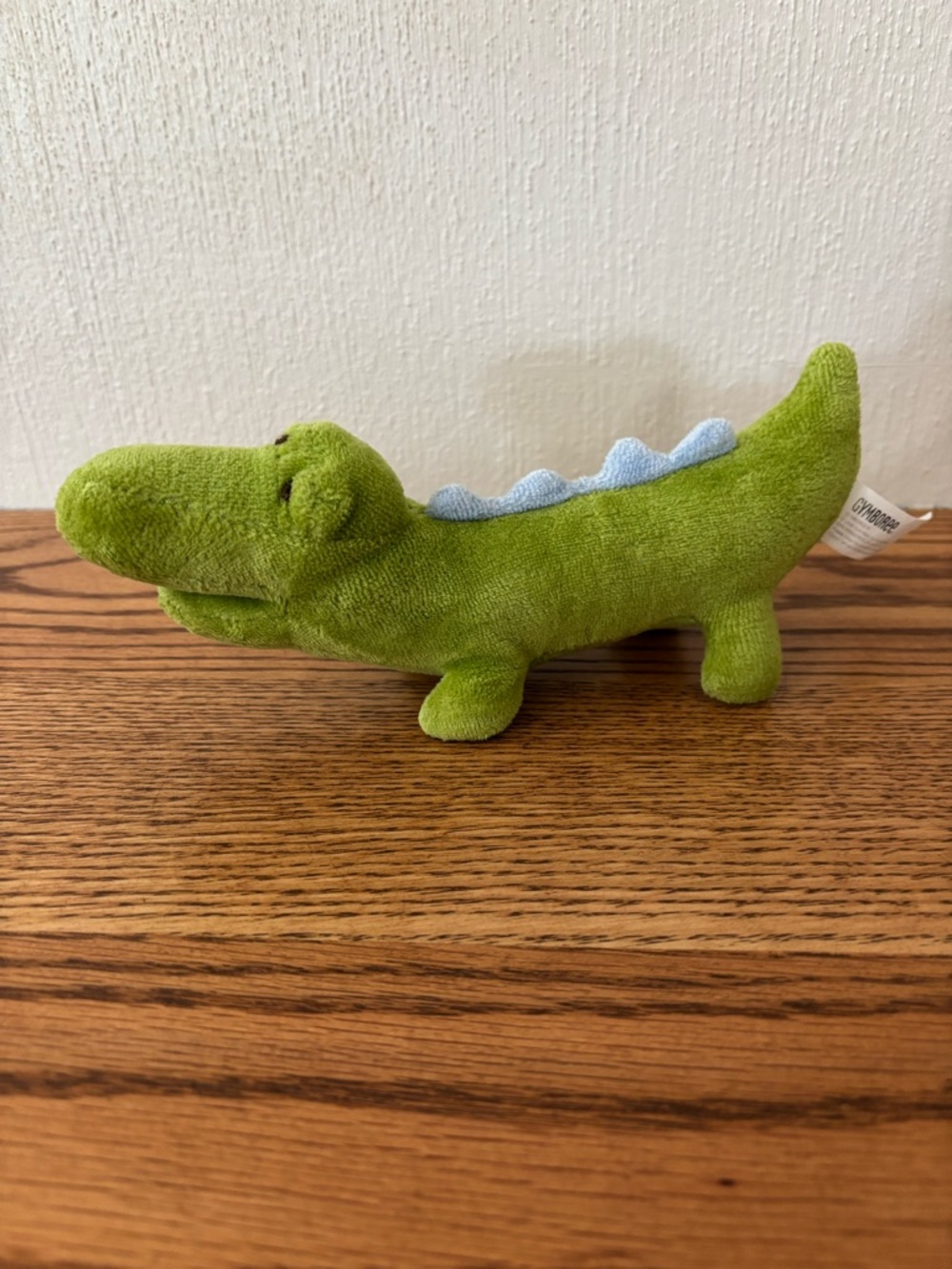 GYMBOREE Green Plush Alligator Rattle Blue Spines 2009 Baby Toy Lovey HTF
